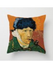 Van Gogh pintura al óleo funda de cojín sofá hogar fundas de almohada decorativas girasol autorretrato cielo estrellado funda de