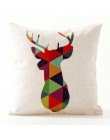 Funda de cojín nórdico geométrico cubre flechas ciervos Elk cojines decorativos para sofá funda de almohada 45*45 Lino Beige fun