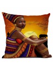 Moda chica Africana pintura al óleo de dama negro mujer arte hogar Decoración sofá funda de almohada de lino de algodón funda de