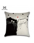 Nueva funda de cojín de lino de gato de dibujos animados 45X45cm funda de almohada funda de hogar funda decorativa para almohada