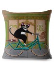 Funda de almohada con diseño de gato y bicicleta de Ride de Ray Conners 45*45 funda de cojín funda de almohada de lino fundas de
