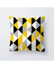 Superventas simple moda geométrico hojas amarillo poliéster sofá cojín funda de almohada de abrazo suave poliéster funda de almo