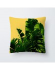 Superventas simple moda geométrico hojas amarillo poliéster sofá cojín funda de almohada de abrazo suave poliéster funda de almo