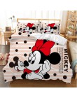 Juego de cama de dibujos animados de Mickey Minnie juego de cama de tamaño King de pareja encantadora para niños fundas de almoh