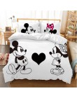 Juego de cama de dibujos animados de Mickey Minnie juego de cama de tamaño King de pareja encantadora para niños fundas de almoh