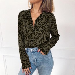 Blusas de mujer otoño Vintage Leopard blusa manga larga cuello vuelto señora Oficina camisa suelta Blusas de talla grande Chemis