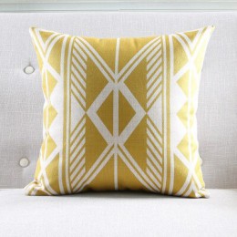 Nueva funda de almohada nórdica amarilla geométrica decorativa funda de cojín gris sofá de rejilla cojines silla de coche decora