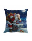 Navidad almohada estampado de Papa Noel teñido sofá cama para decoración de hogar almohada funda fundas cojines decorativos Drop