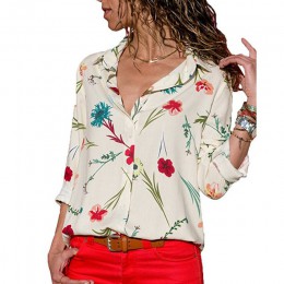 Blusas de mujer 2019 con estampado Floral de manga larga blusa de cuello vuelto camisa de ocio túnica a rayas tallas grandes Che