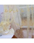 Francés romántico brillante mariposa bordada Voile cortina Panel ventana textil hogar Cortinas de tul para dormitorio Cortinas T
