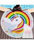 Caricatura unicornio 150cm Toalla de playa redonda tapiz de pared manta de Picnic portátil de deporte al aire libre bolsa de alm