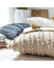 Funda para cojín blanco floral, borlas almohada caso amarillo marfil algodón gris funda de almohada 45x45cm decoración del hogar