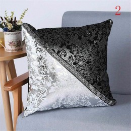 Nueva funda de cojín decorativa de plata y negro Vintage de lujo funda de almohada Floral para decoración de sofá y coche almoha