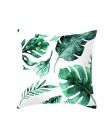 Decoración tropical cubierta de cojín estampada poliéster planta verde tiro almohada para el sofá/funda de almohada decorativa p