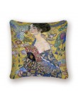 Gustav óleo de Klimt pintura funda de cojín patrón dorado funda de cojín estampada Vintage decorativa almohada cubierta sofá fun
