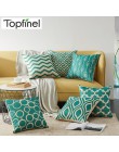Topfinel cubiertas de cojines geométricos Quatrefoil azulado turquesa Lino funda de almohada funda de cama cojines decorativos s