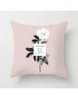 Funda de almohada con estampado geométrico Rosa flor letra poliéster Ins accesorios decorativos para el hogar 45x45cm