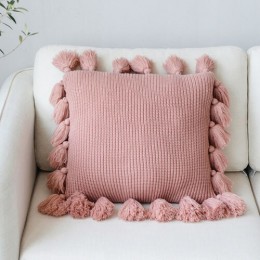 Funda de cojín punto sólido marfil gris marfil Rosa verde sólido funda de almohada 45*45cm suave para sofá cama vivero habitació