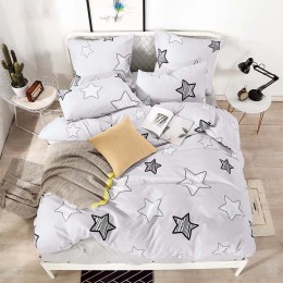 YAXINLAN juego de cama de algodón puro de color puro A/B de doble cara patrón de dibujos animados simplicidad cama funda de edre
