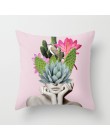 Funda de cojín de señora con estampado abstracto de flores funda de almohada sofá asiento sala de estar accesorios decorativos p