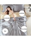 ¡Caliente! Juego de cama de seda satinada textil para el hogar Juego de cama de tamaño King ropa de cama funda de edredón funda 