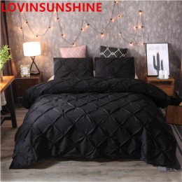 Funda de edredón negra de lujo conjunto de ropa de cama tamaño Queen King 3 uds juego de edredón con funda de almohada