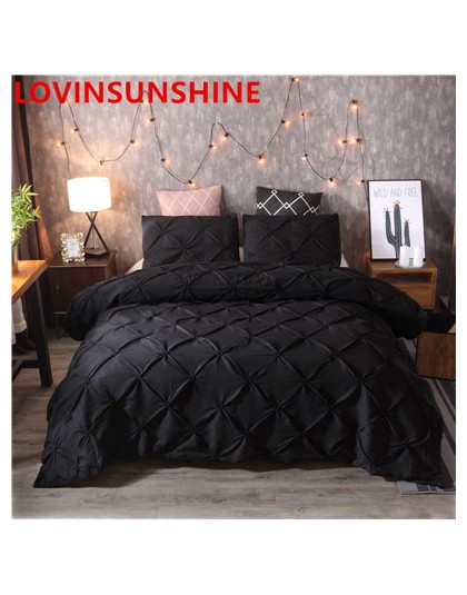 Funda de edredón negra de lujo conjunto de ropa de cama tamaño Queen King 3 uds juego de edredón con funda de almohada