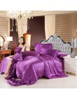 ¡Caliente! Juego de cama de seda satinada textil para el hogar Juego de cama de tamaño King ropa de cama funda de edredón funda 