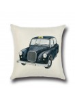 45x45cm almohada de lino decorativo funda de cojín de lino Vintage de dibujos animados funda de almohada de automóvil cuadradas 