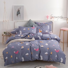 YAXINLAN juego de ropa de cama de moda puro algodón A/B doble cara patrón simplicidad sábana de cama, funda de edredón funda de 