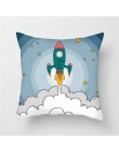 Funda de cojín de cohete de astronauta de dibujos animados Fuwatacchi para silla de hogar, espacio exterior, almohadas decorativ
