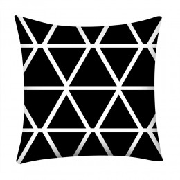 Funda de almohada decorativa geométrica en blanco y negro Gajjar funda de almohada de poliéster funda de almohada geométrica a r