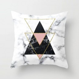 Funda de almohada decorativa abstracta geométrica Rosa diseño de mármol funda de cojín económico blanco y negro gris 45*45 cm