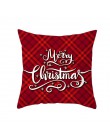 Fuwatacchi Feliz Navidad regalo funda de cojín poliéster rojo cuadros Decoración Para funda de almohada para sofá hogar funda de