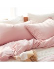 Juego de cama Rosa Wihte con bola lavada tela de microfibra decorativa reina rey funda de almohada cómoda