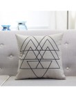 Funda de almohada de estilo nórdico en blanco y negro Funda de cojín de asiento de Hogar dulce hoja geométrica para la decoració
