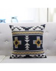 Funda de almohada de estilo nórdico en blanco y negro Funda de cojín de asiento de Hogar dulce hoja geométrica para la decoració