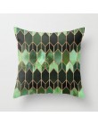 Funda de cojín de piel de melocotón serie verde geometría de ojos funda de almohada decorativa abstracta para sofá cama decoraci