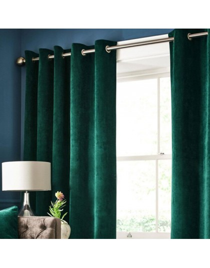 Alto sombreado de terciopelo de lujo opaca ventanas cortina Panel para sala de estar dormitorio Interior decoración del hogar Co