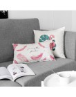 Decoración nórdica funda de cojín para el hogar flamencos Rosa verde cojines para sala de estar 45*45 cojines personalizados par