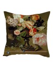 Fuwatacchi funda de cojín de lino puro funda de almohada de flor de rosa para silla de Casa cojines de sofá decorativos pintura 
