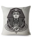 Egipto tótem antiguos Faraón cubierta de cojín estampada funda de almohada de lino Beige 45*45cm cojines cubre sofá funda de coj