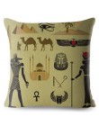 Egipto tótem antiguos Faraón cubierta de cojín estampada funda de almohada de lino Beige 45*45cm cojines cubre sofá funda de coj
