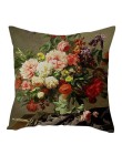 Fuwatacchi funda de cojín de lino puro funda de almohada de flor de rosa para silla de Casa cojines de sofá decorativos pintura 