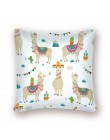 Dibujo de alpaca funda de cojín Animal Cactus almohadas decorativas precioso nacimiento para niños regalo Llama decoración funda