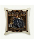45x45cm funda de almohada Vintage de motocicleta funda de cojín decorativo funda de almohada Retro funda de cojín de algodón de 