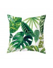 Funda de cojín verde de árbol tropical de poliéster de algodón cubre las almohadas decorativas funda de cojín de flores para sof