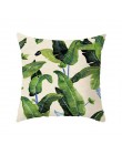 Funda de cojín verde de árbol tropical de poliéster de algodón cubre las almohadas decorativas funda de cojín de flores para sof
