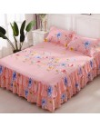 Colcha Floral cama falda antideslizante sábana colcha elegante 3 uds doble encaje funda textil para el hogar + funda de almohada