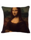 ZENGIA Mona Lisa sonrisa arte renacimiento pintura al óleo funda de cojín de lino de algodón sixtina de Michael Angel funda de a